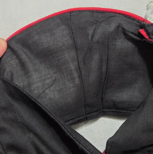 Hearts & Roses Black+Red Retro Inspired Pin Up Style Dress Bikercore Bow Size XS - Picture 14 of 14